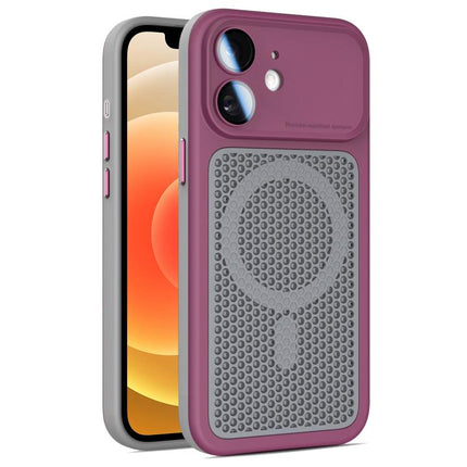 Armor Shield Mesh Cooling Magnetic Phone Case with Lens Film, For iPhone 12, For iPhone 12 Pro Max, For iPhone 12 Pro