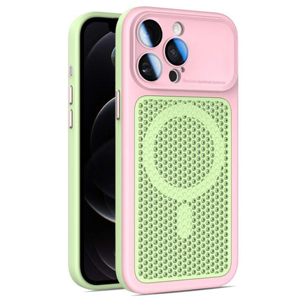 Armor Shield Mesh Cooling Magnetic Phone Case with Lens Film, For iPhone 12, For iPhone 12 Pro Max, For iPhone 12 Pro