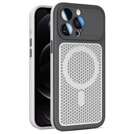 Armor Shield Mesh Cooling Magnetic Phone Case with Lens Film, For iPhone 12, For iPhone 12 Pro Max, For iPhone 12 Pro
