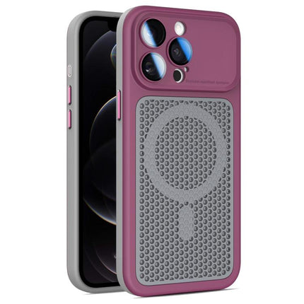 Armor Shield Mesh Cooling Magnetic Phone Case with Lens Film, For iPhone 12, For iPhone 12 Pro Max, For iPhone 12 Pro