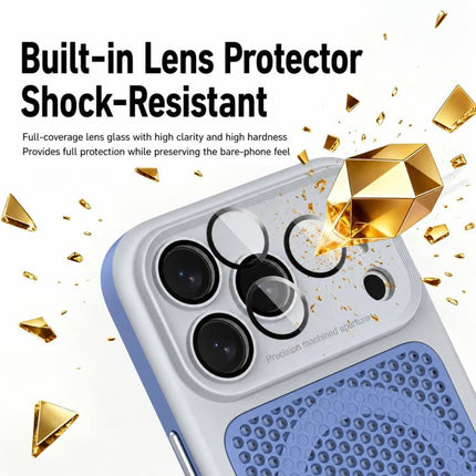 Armor Shield Mesh Cooling Magnetic Phone Case with Lens Film, For iPhone 16 Pro, For iPhone 16 Plus, For iPhone 16, For iPhone 15 Pro Max
