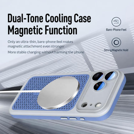 Armor Shield Mesh Cooling Magnetic Phone Case with Lens Film, For iPhone 16 Pro, For iPhone 16 Plus, For iPhone 16, For iPhone 15 Pro Max
