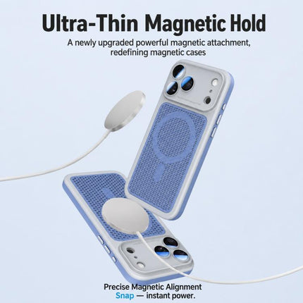 Armor Shield Mesh Cooling Magnetic Phone Case with Lens Film, For iPhone 15 Pro, For iPhone 15 Plus / 14 Plus, For iPhone 15, For iPhone 14 / 13
