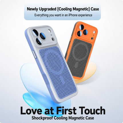 Armor Shield Mesh Cooling Magnetic Phone Case with Lens Film, For iPhone 15 Pro, For iPhone 15 Plus / 14 Plus, For iPhone 15, For iPhone 14 / 13