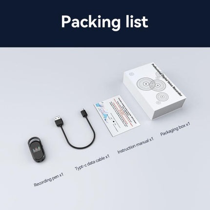 S29A 0.42-inch TFT Display Portable Keychain AI Voice Recorder Support AIREC-APP, 8GB, 16GB, 32GB, 64GB, 128GB, 256GB