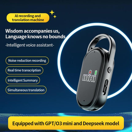 S29A 0.42-inch TFT Display Portable Keychain AI Voice Recorder Support AIREC-APP, 8GB, 16GB, 32GB, 64GB, 128GB, 256GB