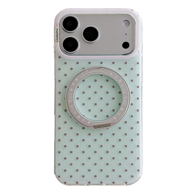 Minimalist Point Pattern 360 Rotating Holder Magnetic Phone Case, For iPhone 17 Pro Max, For iPhone 17 Pro, For iPhone 17, For iPhone 16 Pro Max, For iPhone 16 Pro, For iPhone 16, For iPhone 15 Pro Max