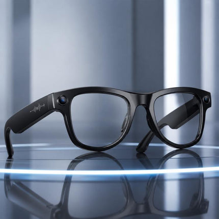 M02X Pro Max Smart AI Glasses with 8MP HD Camera, Video Recording WiFi Transmission Al Smart Voice Assistant, Sunglasses + Anti Blue Light Lens, Gradient Lenses