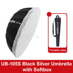 UB-105S Black Silver Umbrella with Softbox