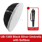 UB-130S Black Silver Umbrella with Softbox