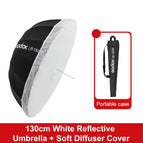 UB-130W Black White Umbrella with Softbox