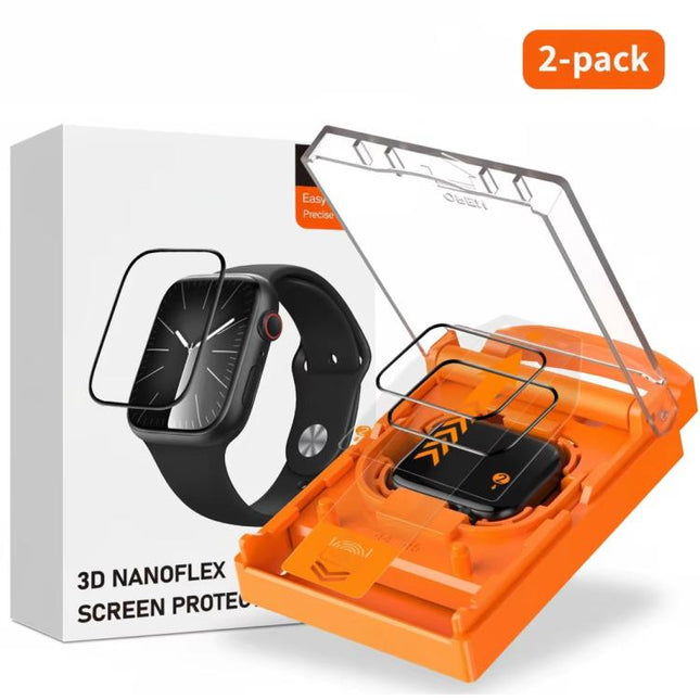 2pcs Easy Install Box Dust-Free Screen-printed Tempered Glass Film, For Apple Watch Series 6 / 5 / 4 / SE 44mm, For Apple Watch Series 6 / 5 / 4 / SE 40mm, For Apple Watch Series 11 / 10 46mm, For Apple Watch Series 11 / 10 42mm                        ...