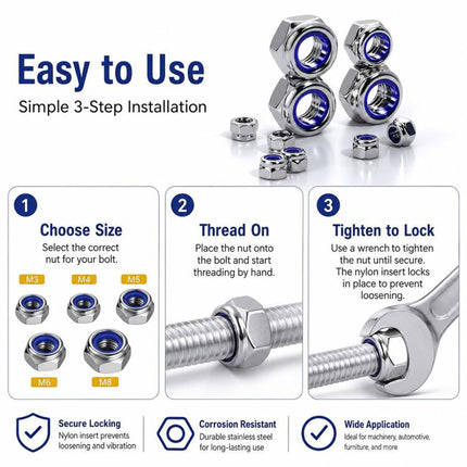 Anti-Slip Hexagonal Nut Plug 150PCS, M4-M6