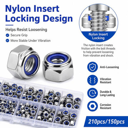 Anti-Slip Hexagonal Nut Plug 150PCS, M4-M6