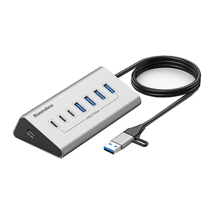 Blueendless Type-C / USB-C 2 in 1 Multifunctional HUB Docking Station US Plug, 7 Ports Hub, 10 Ports Hub