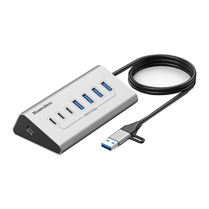 Blueendless Type-C / USB-C 2 in 1 Multifunctional HUB Docking Station US Plug, 7 Ports Hub, 10 Ports Hub