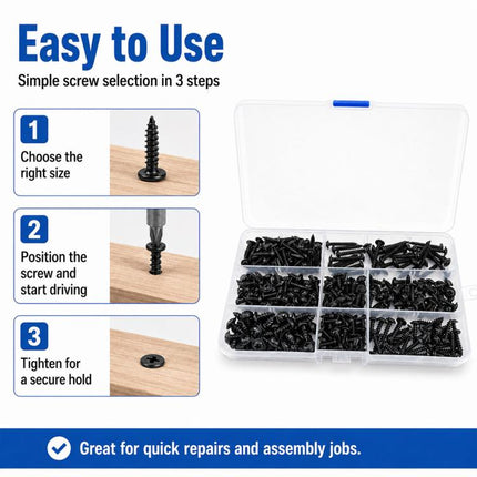 340 PCS / Set Phillips Self-tapping Screw, 340 PCS / Set