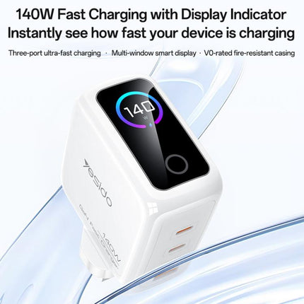 Yesido YC158 140W Dynamic Digital Display Charger, UK Plug