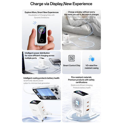 Yesido YC158 140W Dynamic Digital Display Charger, UK Plug