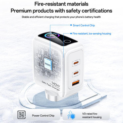 Yesido YC158 140W Dynamic Digital Display Charger, UK Plug