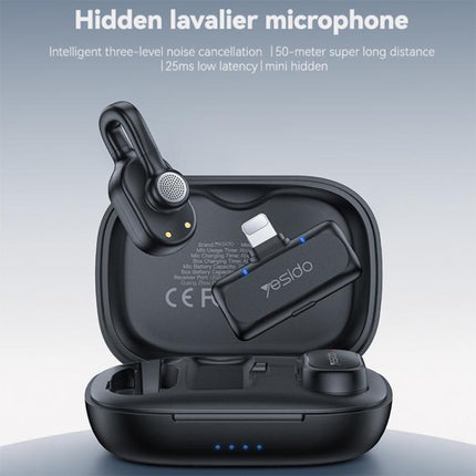 Yesido KR24 AI Noise Reduction Lavalier Microphone with 8 Pin Receiver, KR24