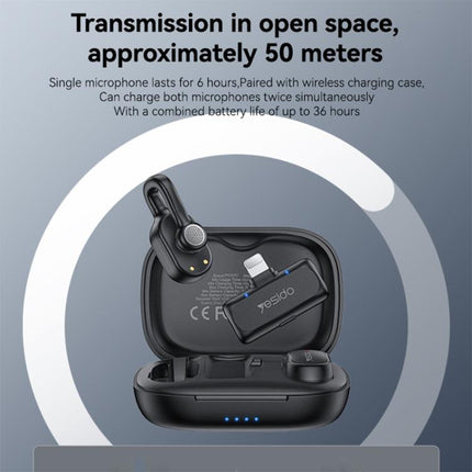 Yesido KR24 AI Noise Reduction Lavalier Microphone with 8 Pin Receiver, KR24