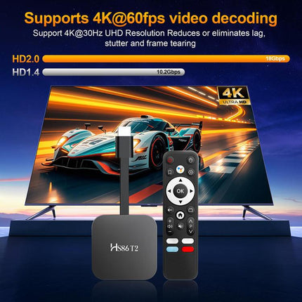 HS86 T2 Android 14 Mini HD TV Stick with Remote Control, 2GB+16GB, RK3518 Cortex-A53 Quad-Core, EU Plug, US Plug, UK Plug, AU Plug