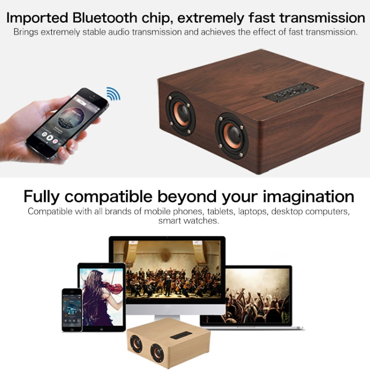 Q5 Wooden Bluetooth Speaker, Support TF Card & 3.5mm AUX, Q5