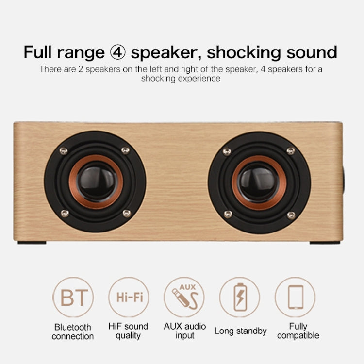 Q5 Wooden Bluetooth Speaker, Support TF Card & 3.5mm AUX, Q5