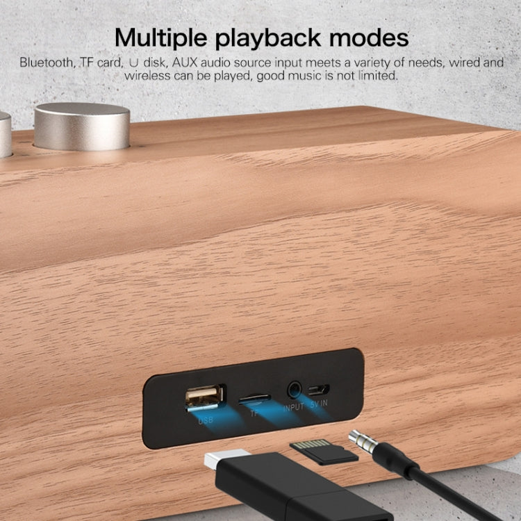 Q7 Subwoofer Wooden Bluetooth Speaker, Support TF Card & U Disk & 3.5mm AUX, Q7