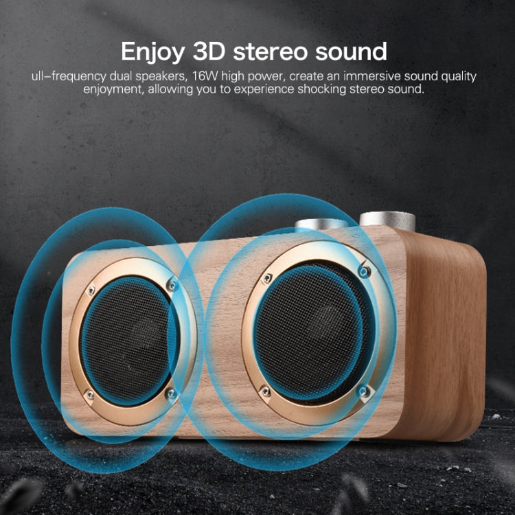 Q7 Subwoofer Wooden Bluetooth Speaker, Support TF Card & U Disk & 3.5mm AUX, Q7