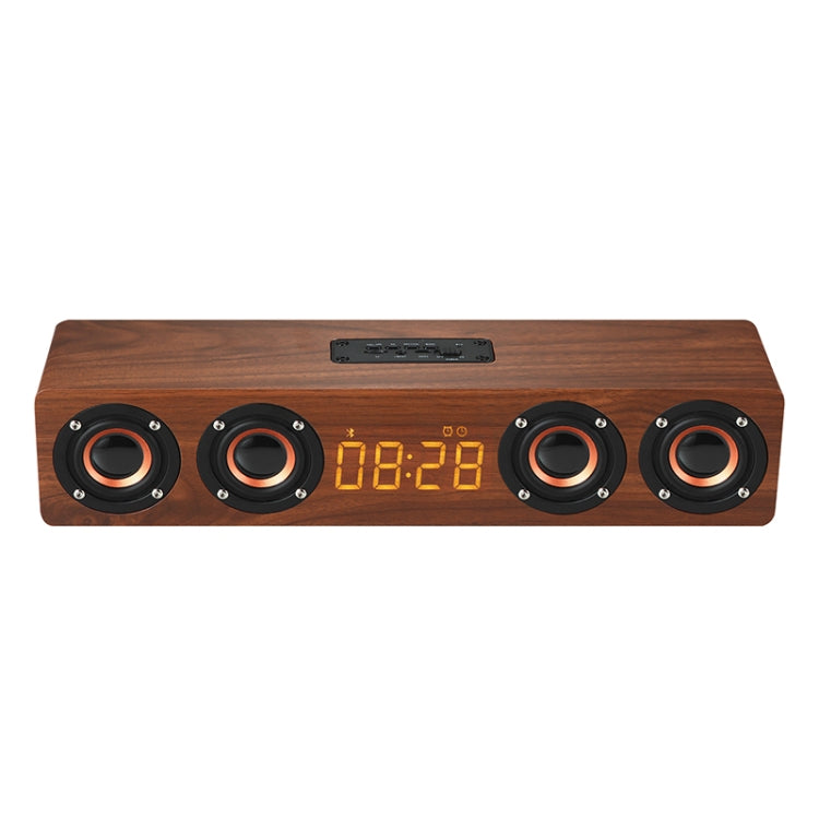 W8C Wooden Clock Subwoofer Bluetooth Speaker, Support TF Card & U Disk & 3.5mm AUX