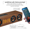 W8C Wooden Clock Subwoofer Bluetooth Speaker, Support TF Card & U Disk & 3.5mm AUX