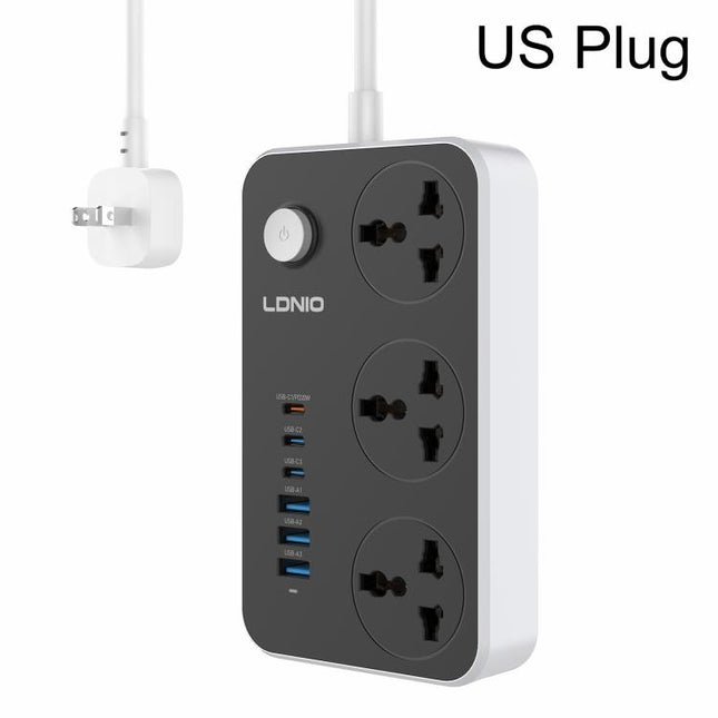 LDNIO SC3604C 2500W 6 x USB Ports 3 x AC Universal Power Socket, Cable Length: 2m, US Plug, EU Plug, UK Plug
