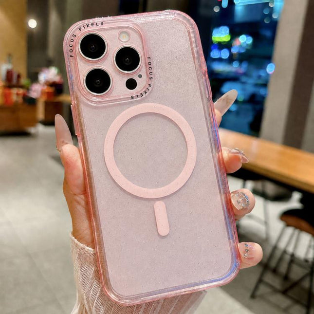Glitter Letter Lens Frame Magnetic Phone Case, For iPhone 13 Pro Max, For iPhone 13 Pro, For iPhone 13