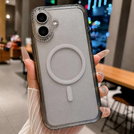 Glitter Letter Lens Frame Magnetic Phone Case, For iPhone 16 Pro, For iPhone 16, For iPhone 15 Pro Max, For iPhone 15 Pro