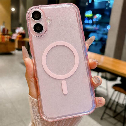 Glitter Letter Lens Frame Magnetic Phone Case, For iPhone 17 Pro Max, For iPhone 17 Pro, For iPhone 17, For iPhone 16 Pro Max