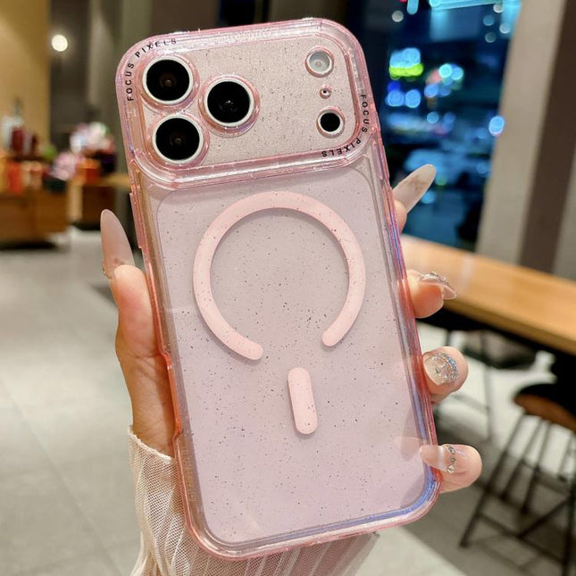 Glitter Letter Lens Frame Magnetic Phone Case, For iPhone 17 Pro Max, For iPhone 17 Pro, For iPhone 17, For iPhone 16 Pro Max