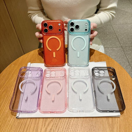 Glitter Letter Lens Frame Magnetic Phone Case, For iPhone 13 Pro Max, For iPhone 13 Pro, For iPhone 13