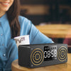 A10 Subwoofer Wooden Clock Bluetooth 5.0 Speaker, Support TF Card & U Disk Play & FM Radio