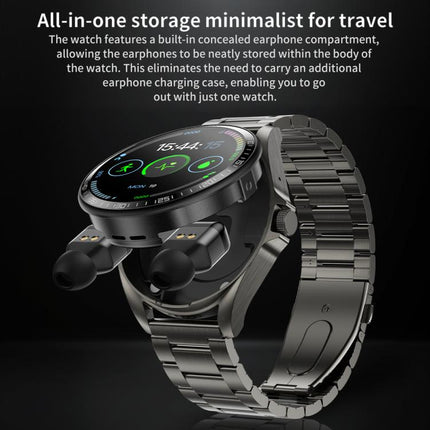 F36 1.46 inch HD Screen 2 in 1 Wireless Earphone Smart Watch, Support Dual-Device Connection