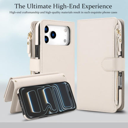 KLT-033 Detachable 2 in 1 Zipper Wallet Magnetic Phone Case with Lanyard, For iPhone 17 Pro Max, For iPhone 17 Pro, For iPhone 17