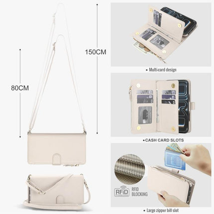 KLT-033 Detachable 2 in 1 Zipper Wallet Magnetic Phone Case with Lanyard, For iPhone 17 Pro Max, For iPhone 17 Pro, For iPhone 17