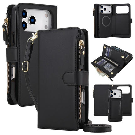 KLT-033 Detachable 2 in 1 Zipper Wallet Magnetic Phone Case with Lanyard, For iPhone 17 Pro Max, For iPhone 17 Pro, For iPhone 17