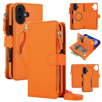 KLT-033 Detachable 2 in 1 Zipper Wallet Magnetic Phone Case with Lanyard, For iPhone 17 Pro Max, For iPhone 17 Pro, For iPhone 17