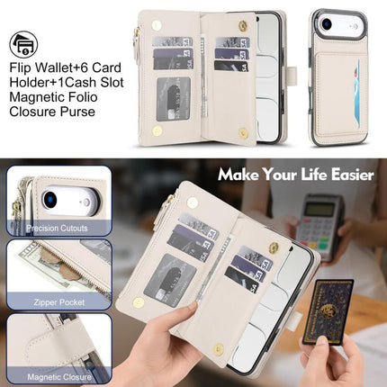 KLT-033 Detachable 2 in 1 Zipper Wallet Magnetic Phone Case with Lanyard, For iPhone Air, For iPhone 16 Pro Max, For iPhone 16 Pro