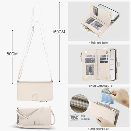 KLT-033 Detachable 2 in 1 Zipper Wallet Magnetic Phone Case with Lanyard, For iPhone Air, For iPhone 16 Pro Max, For iPhone 16 Pro