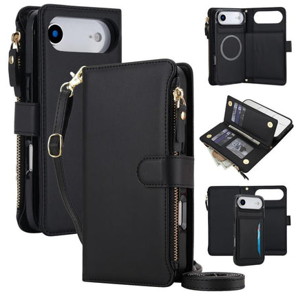 KLT-033 Detachable 2 in 1 Zipper Wallet Magnetic Phone Case with Lanyard, For iPhone Air, For iPhone 16 Pro Max, For iPhone 16 Pro
