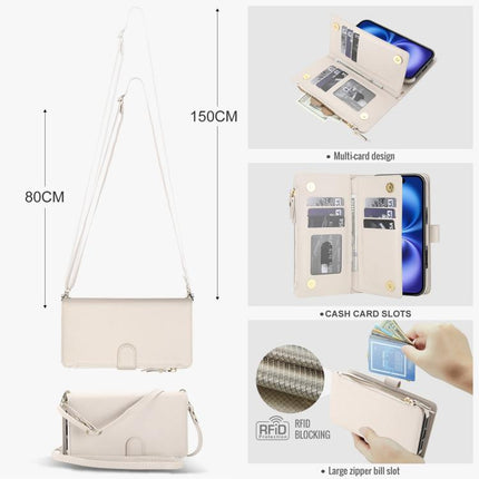 KLT-033 Detachable 2 in 1 Zipper Wallet Magnetic Phone Case with Lanyard, For iPhone 16 Plus, For iPhone 16, For iPhone 15 Pro Max