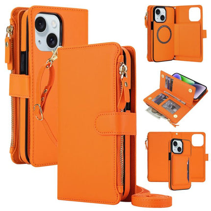 KLT-033 Detachable 2 in 1 Zipper Wallet Magnetic Phone Case with Lanyard, For iPhone 14 / 13, For iPhone 14 Pro, For iPhone 14 Pro Max